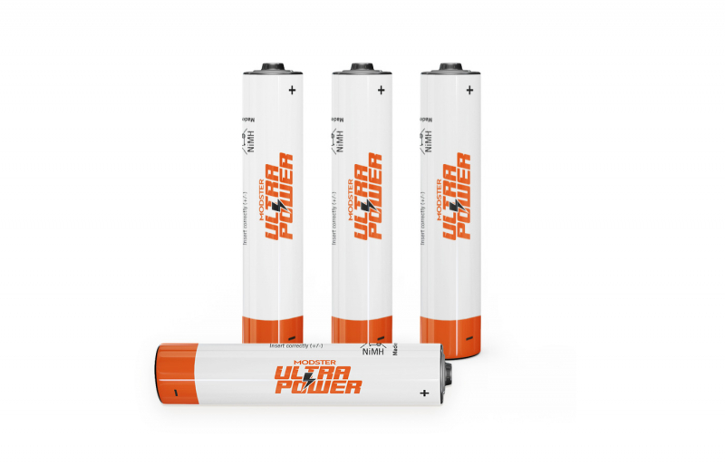 Modster Einzelzelle Akku NiMH Ultra Power AAA Micro 900mAh Blister 4 Stück