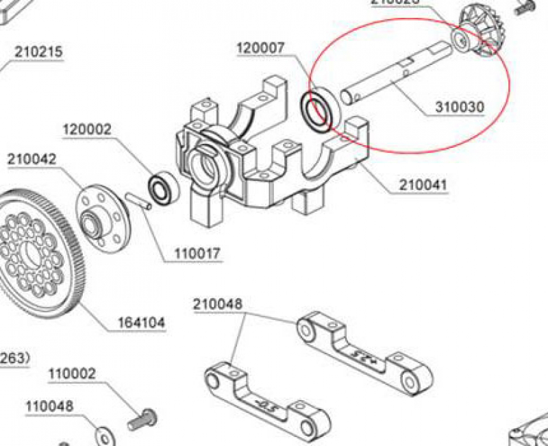 MST Bevel gear - long arbor XXX