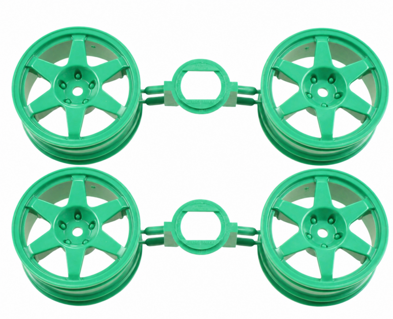 Tamiya 6-Spoke Wheels 26 mm Green 4 pcs.)