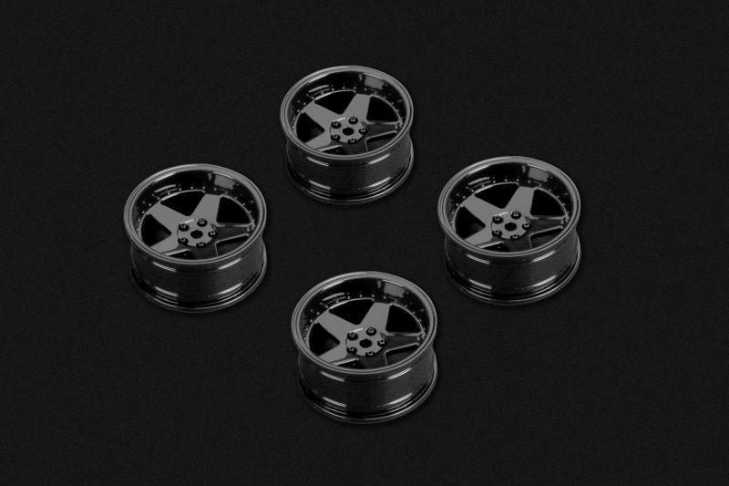 Preview: Louise Drift-Felge 5-Speichen hochglanz-schwarz (4) 1/10 Drift (2,4,6,8mm Offset, 12mm Radsechskant)