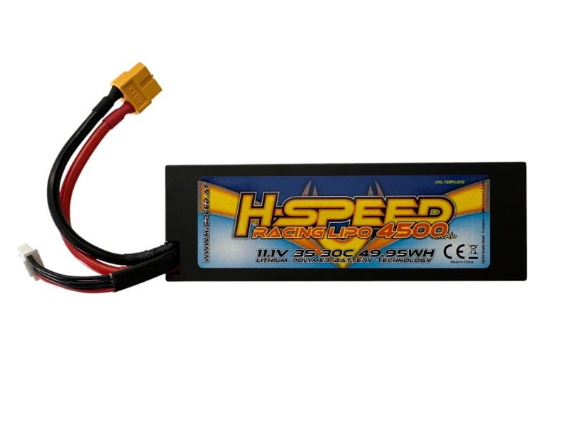 H-SPEED LiPo 4500mAh 11.1V 30C Hardcase Racing Akku mit XT60-Stecker und XH