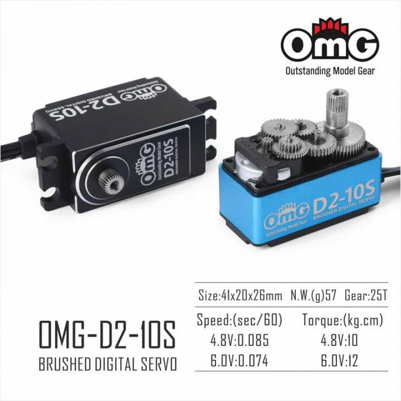 OMG LowProfile Servo D2-10S 12kg/0.07sec @6V - Vollmetall