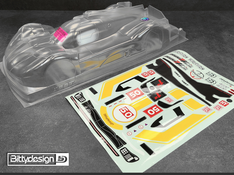 Preview: Bittydesign 499T 1/10 LMH 190mm Clear Body für Tamiya TT-02 Chassis