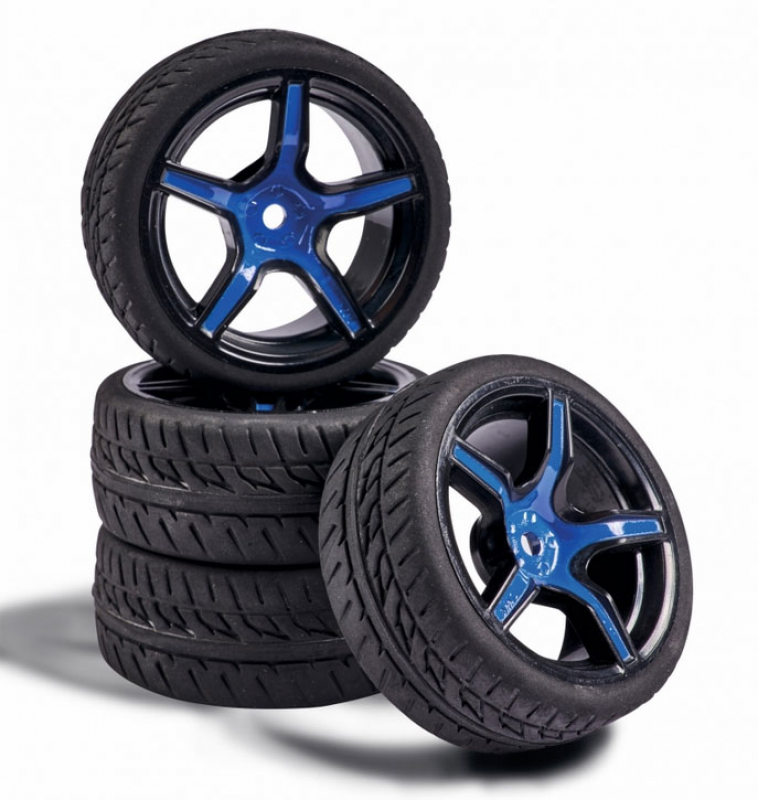 Carson 1/10 Räderset 5 Sp.-Design (4) blau/schwarz
