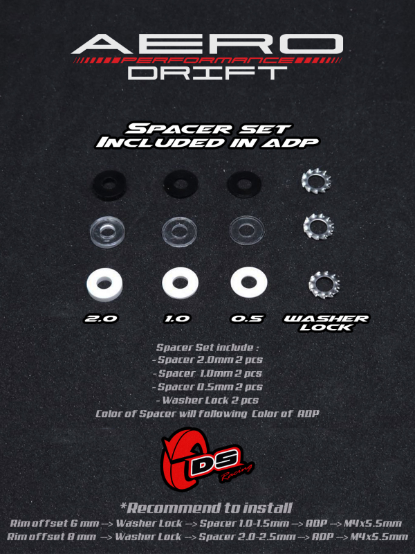 DS Racing Aero Drift PERFORMANCE Felgen Cover für Drift Element Felgen - Flat Transparent / White Lip