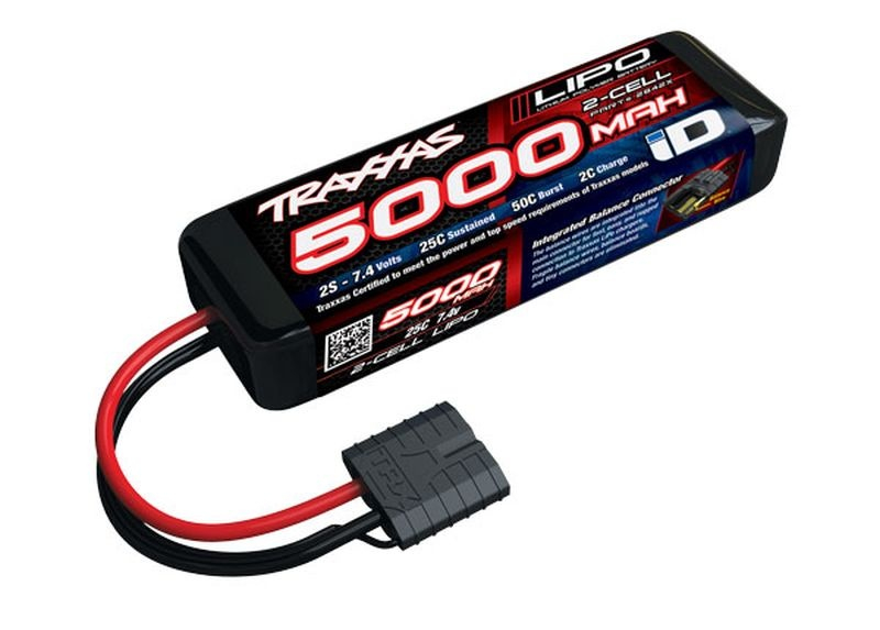 Traxxas LiPo 5000mAh 7,4V 2s 25C  mit iD-Stecker (L137xH24xB43mm)