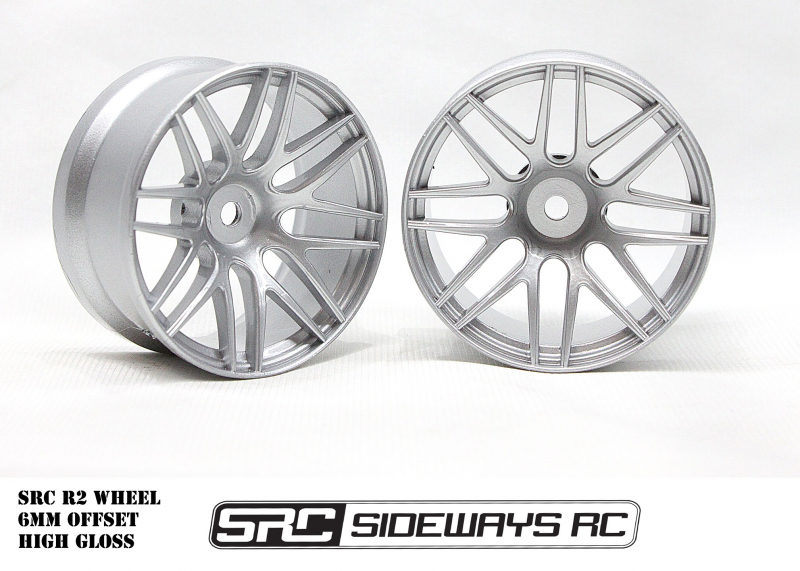 Sideways RC R2 1/10 Drift Felgen 6mm Offset Silber (2)