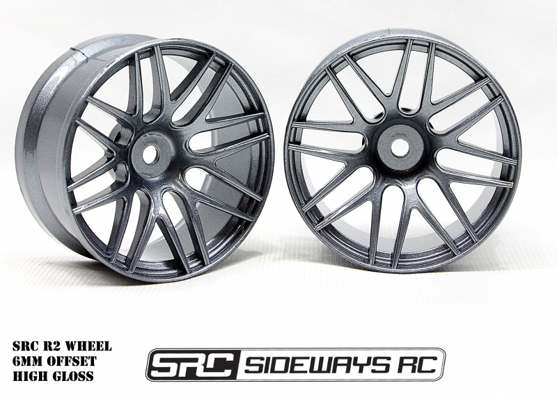 Sideways RC R2 1/10 Drift Felgen 6mm Offset Gunmetal (2)