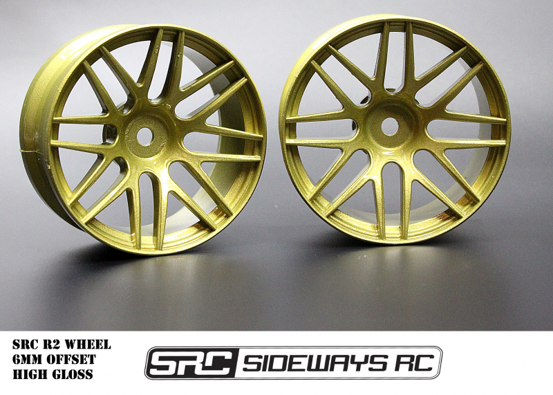 Sideways RC R2 1/10 Drift Felgen 6mm Offset Gold (2)