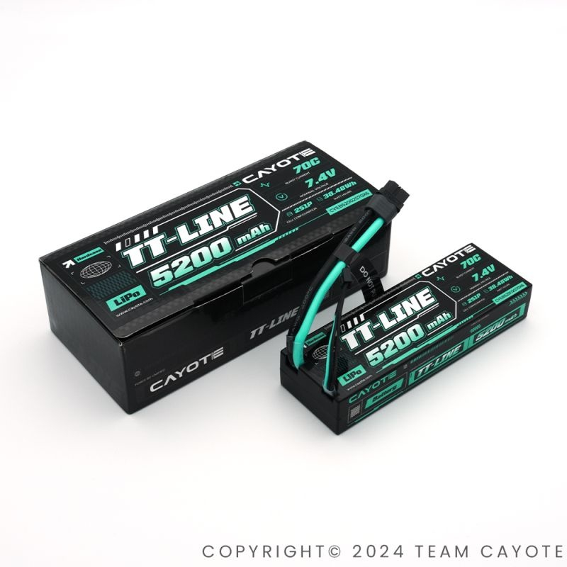 Preview: CAYOTE TT-Line Lipo Akku, 70C, 5200mAh, 2S, 7.4V Hardcase mit XT60 Stecker