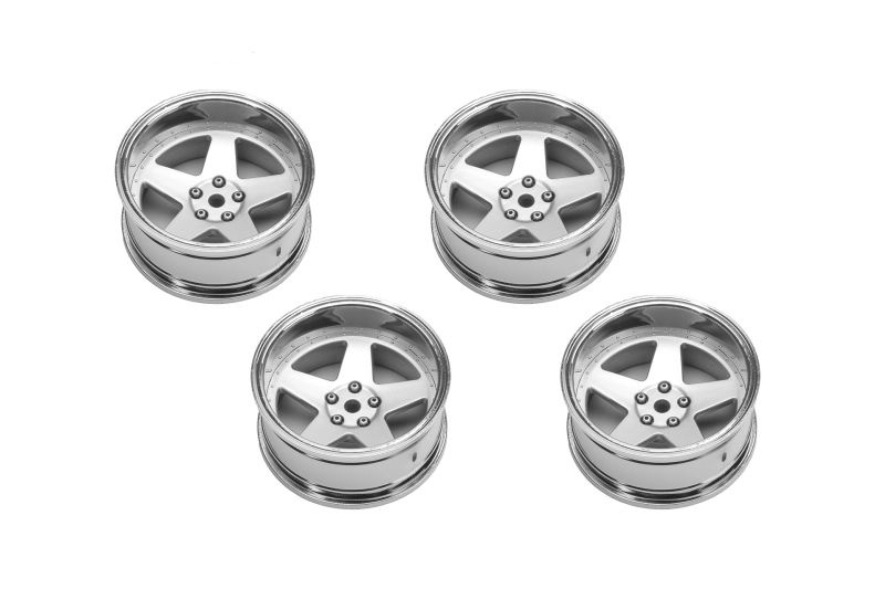Preview: Louise Drift-Felge 5-Speichen matt-silber (4) 1/10 Drift (2,4,6,8mm Offset, 12mm Radsechskant)