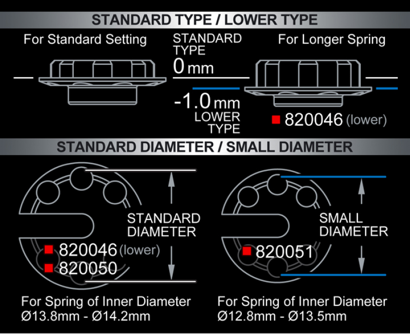 MST Alum. spring retainer small (red) (4) 12.8-13.5