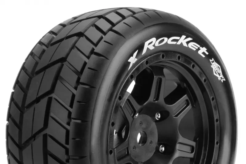 Louise RC X-Rocket MFT-Reifen soft auf Felge schwarz 24mm (2) für TRX X-Maxx
