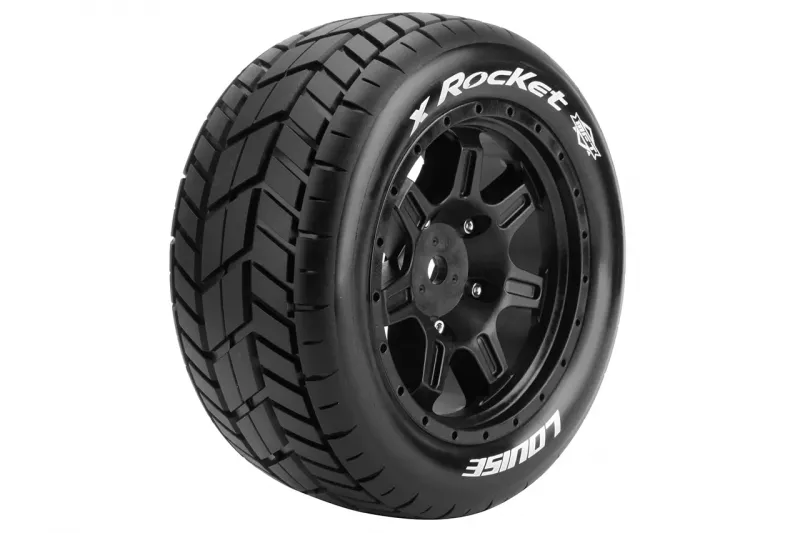 Louise RC X-Rocket MFT-Reifen soft auf Felge schwarz 24mm (2) für TRX X-Maxx
