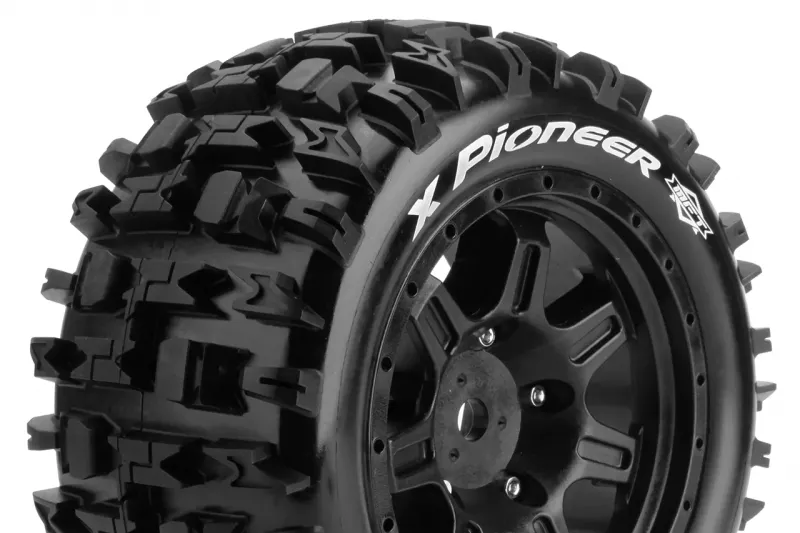 Louise RC X-Pioneer MFT-Reifen soft auf Felge schwarz 24mm (2) für TRX X-Maxx