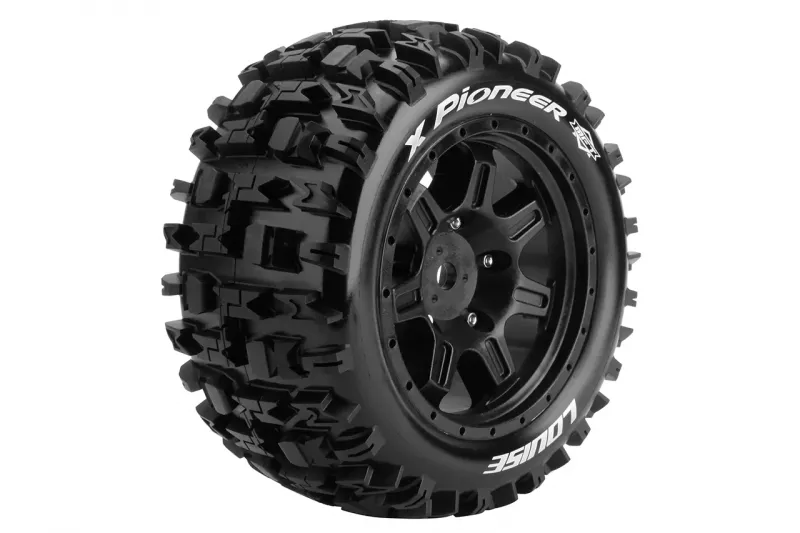 Louise RC X-Pioneer MFT-Reifen soft auf Felge schwarz 24mm (2) für TRX X-Maxx