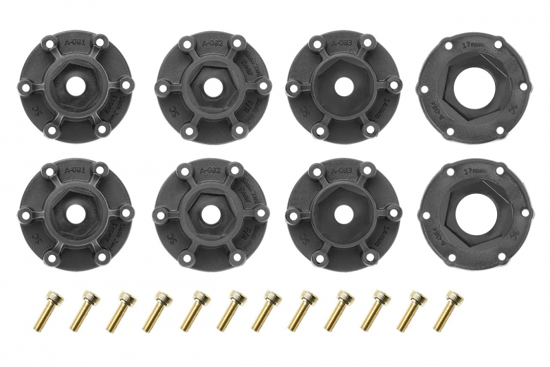 ouise RC - SC-GROOVE - 1-10 Short Course Tire Set - Mounted - Soft - Black Wheels - Removable 1-10 SC Hex - 12, 14, 17mm