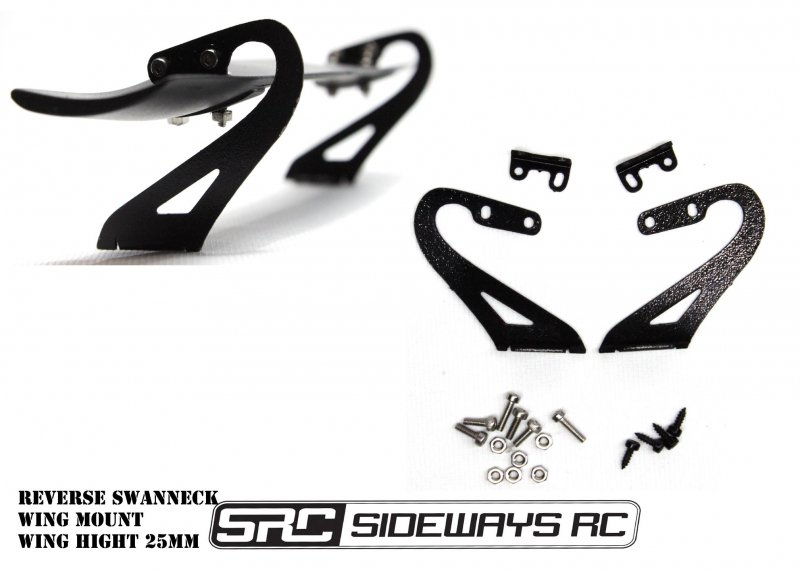 Sideways RC Reverse Swanneck Wing Mount 25mm