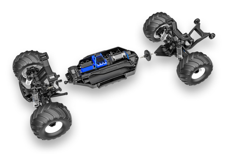 Traxxas Bigfoot 4x4 BL-2S blau 1/10 Monster-Truck RTR nP825 BL-2S Brushless, HD-Teile mit 2827X Akku + 2920 Lader