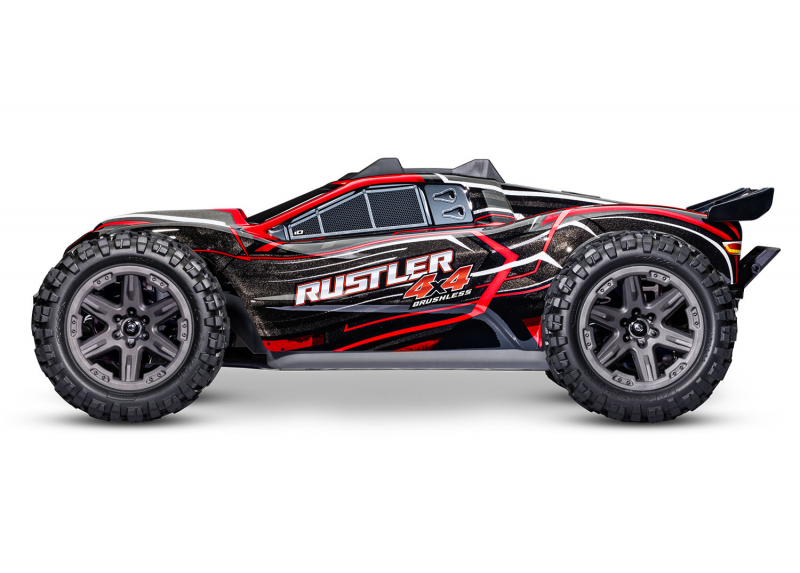 Preview: Traxxas Rustler 4x4 BL-2S red 1/10 Stadium Truck RTR nP825 BL-2S Brushless, HD parts with 2827X battery + 2920 charger