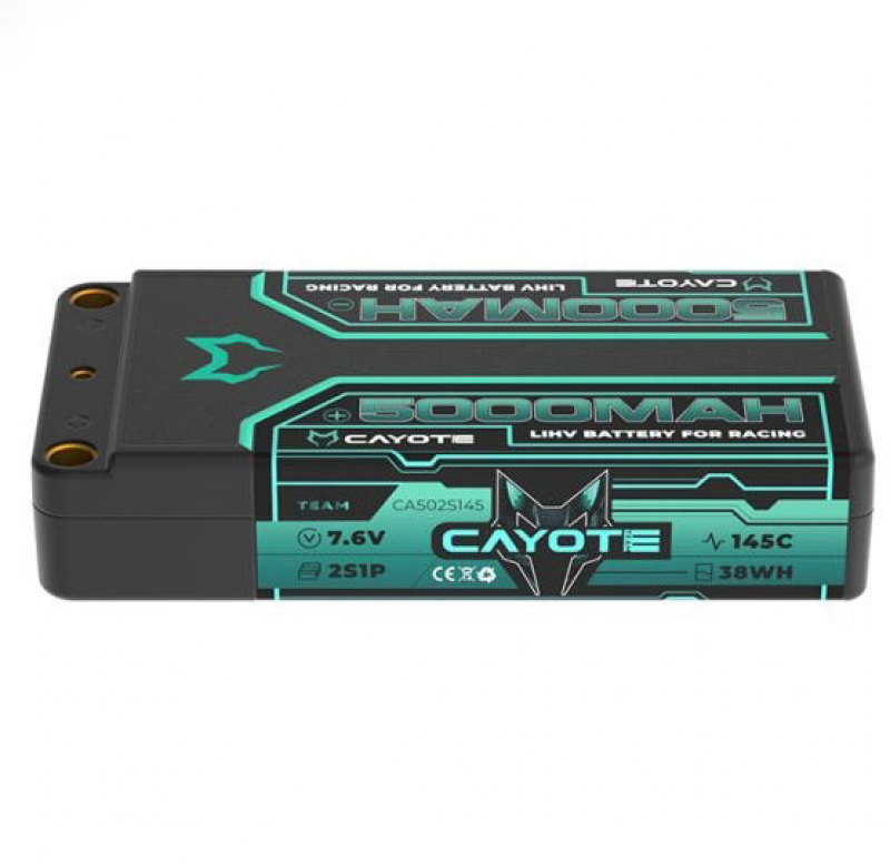 CAYOTE Racing LiPo Batterie, 145C, 5000mAh, 7.6V, 38Wh  (95.8x46.5x19.8mm, 186g)