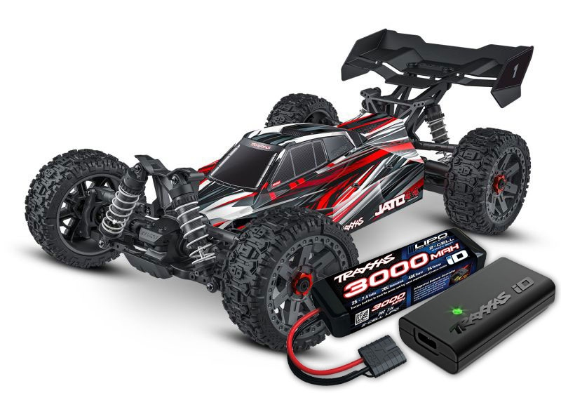 Traxxas JATO 4x4 BL-2S Brushless rot RTR nP825 HD-Teile mit 2827X Akku + 2920 Lader