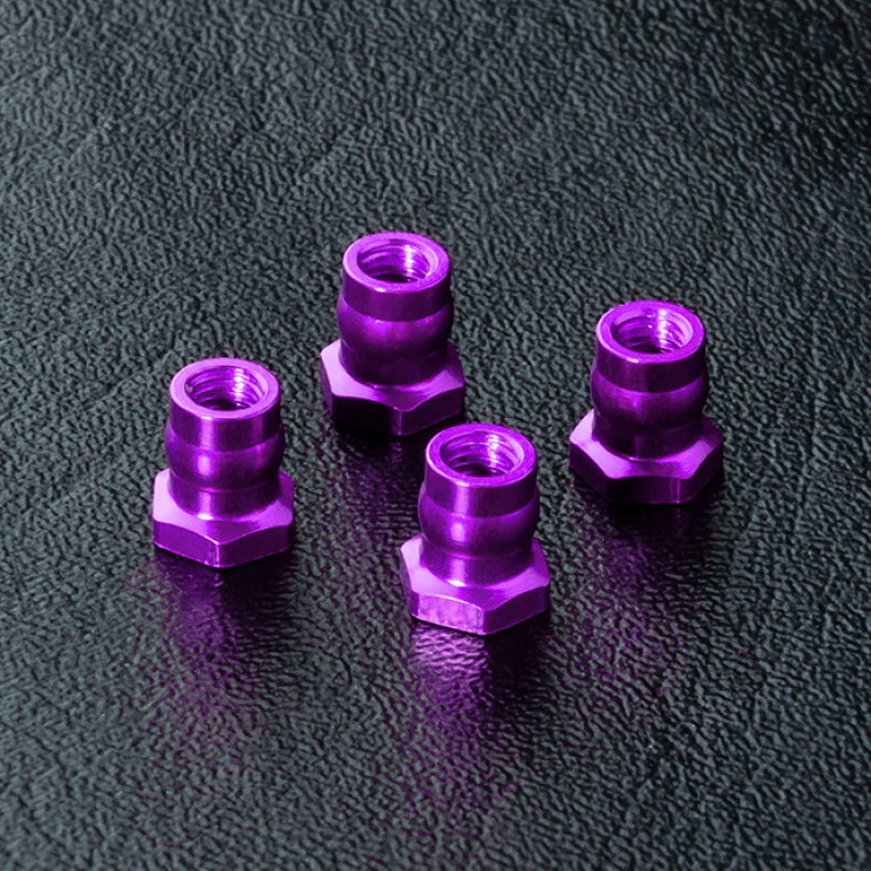 MST Alum. ball connector nut 4.8 (purple) (4)