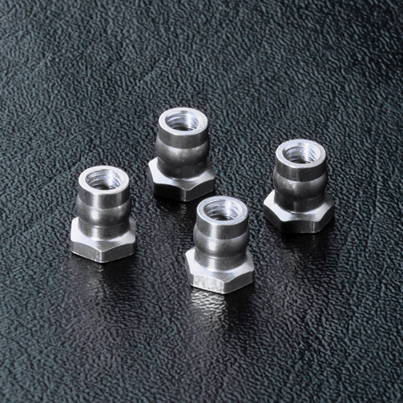 MST Alum. ball connector nut 4.8 (silver) (4)