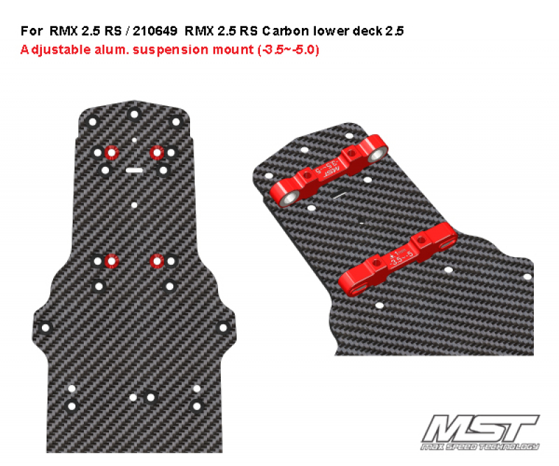 MST Adjustable alum. suspension mount (-3.5~-5.0) (red)