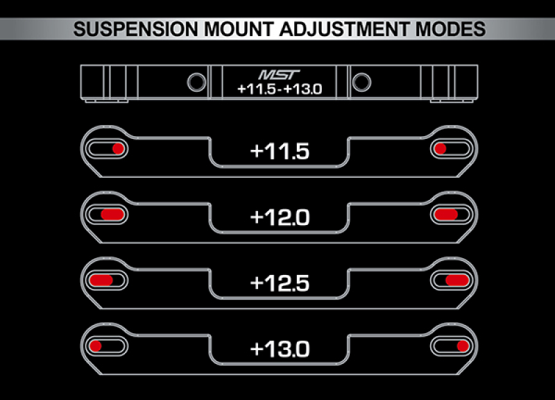 MST Alum. adj. suspension mount (+11.5~+13) (black)