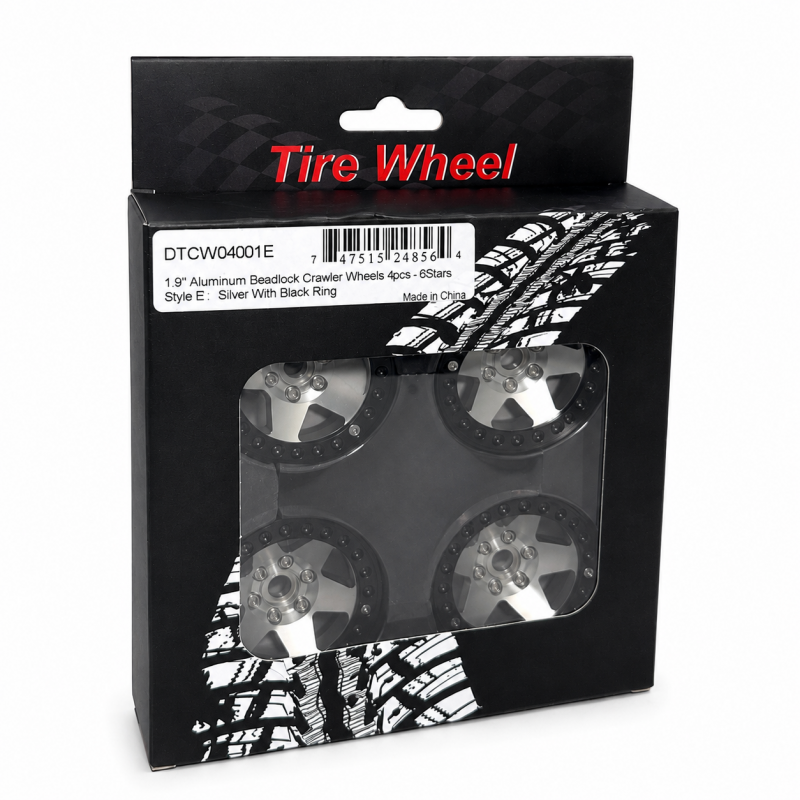 1.9" Aluminum Beadlock Crawler Wheels 4pcs - 6Stars Style