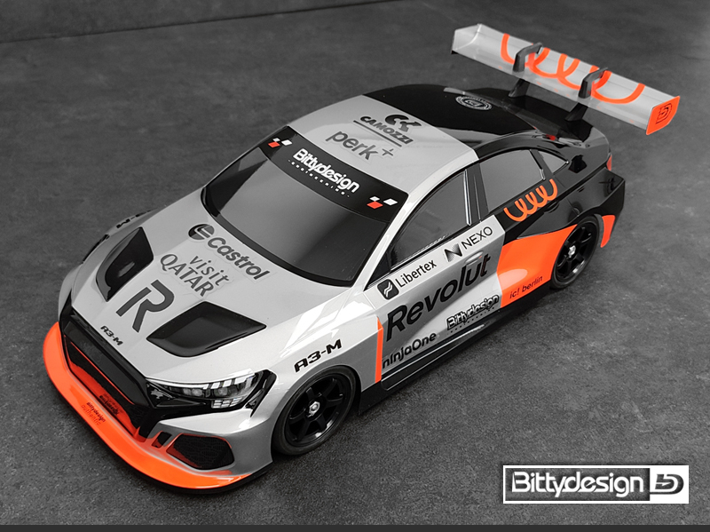 Preview: Bittydesign A3-M 1/10 M-Chassis Karosserie – klar (für 210–225 mm Radstand)