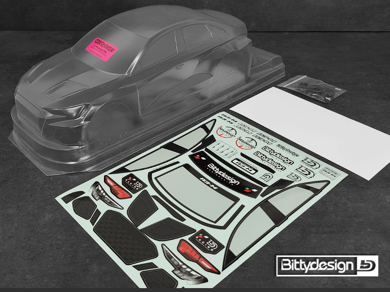 Preview: Bittydesign A3-M 1/10 M-Chassis Karosserie – klar (für 210–225 mm Radstand)