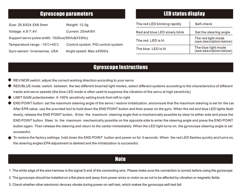 OMG V1 Dual System Gyro für Drift Car