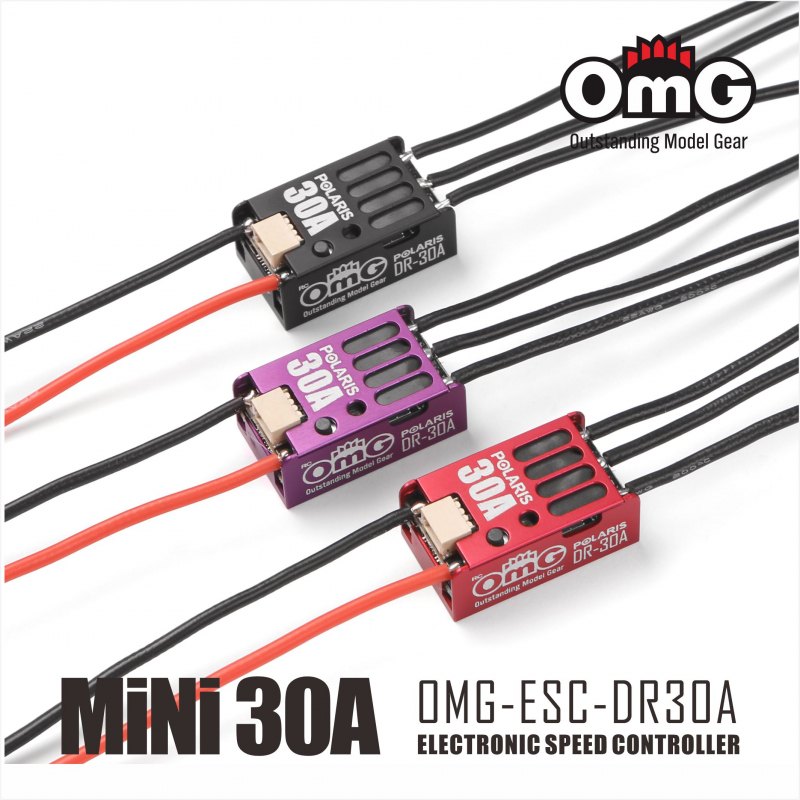 OMG POLARIS DR-30A-2 Sensor Brushless Regler mit integriertem Bluetooth für 1/24-, 1/27- und 1/28 Drift/Onroad