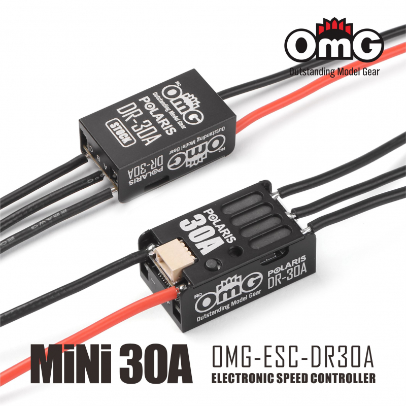 Preview: OMG POLARIS DR-30A-2 Sensor Brushless Regler mit integriertem Bluetooth für 1/24-, 1/27- und 1/28 Drift/Onroad