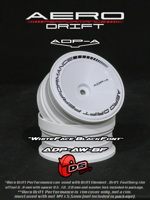 DS Racing Aero Drift PERFORMANCE Felgen Cover für Drift Element Felgen - Sloped / White face