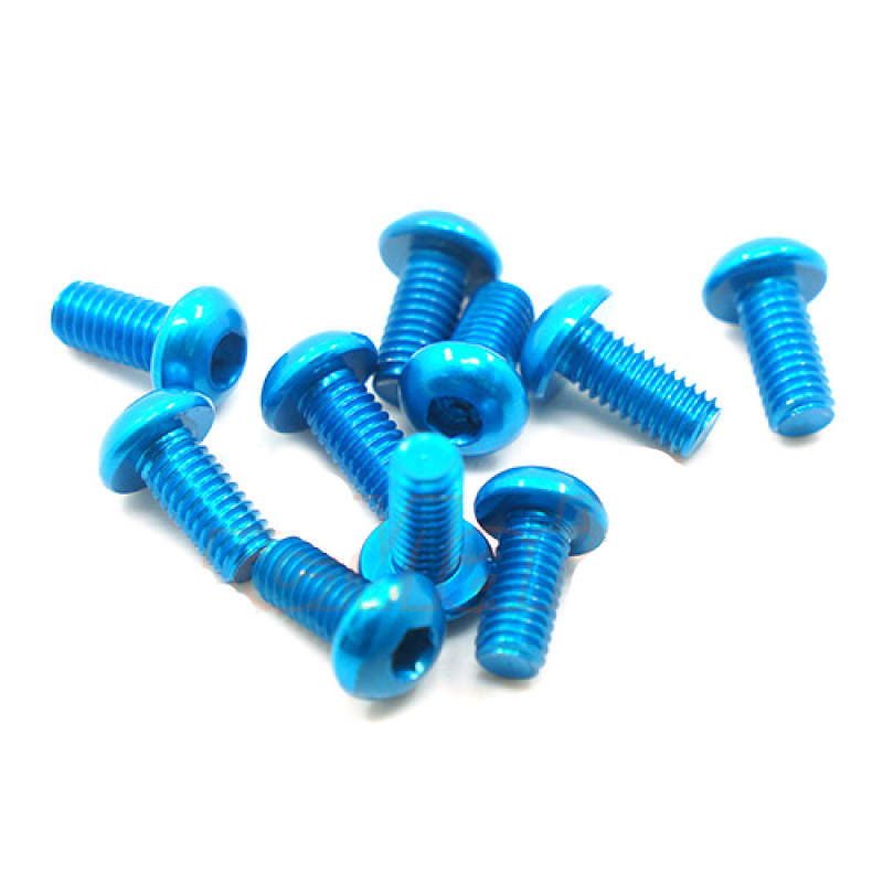 Yeah Racing Linsenkopfschraube blau 7075 Aluminium 3x12mm (10)