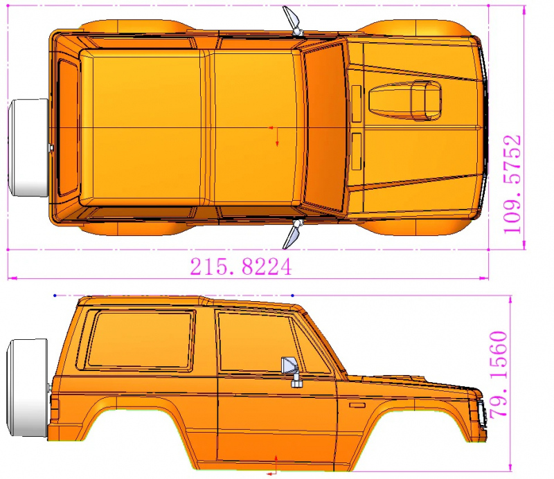 Carisma RC - MSA-1E 2.0 Mit. Pajero Clear Body Set 16360