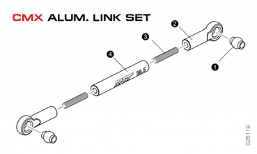 MST CMX Alum. link set (252mm) (black)