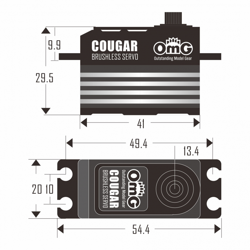 OMG D4-30BF COUGAR Digital Low Profile Brushless Servo - 2WD/4WD Buggies,Truck - Programmierbar