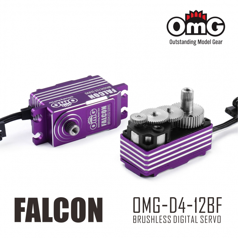 OMG D4-12BF FALCON Digital Low Profile Brushless Servo - Drift/Touring - Programmable