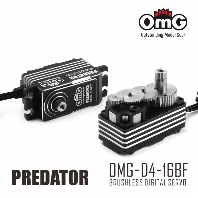 OMG D4-16BF PREDATOR Digital Low Profile Brushless Servo - Drift/Touring/FWD -  Programmable