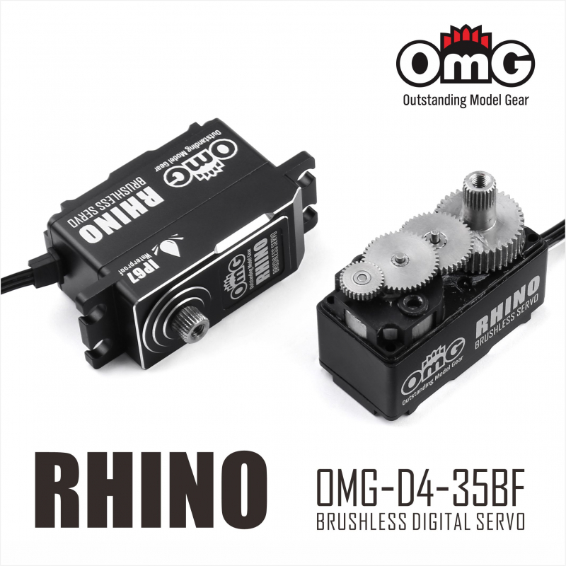 OMG D4-35BF RHINO Digital Low Profile Brushless Servo - 2WD/4WD Buggies,Truck, Crawler - Programmierbar