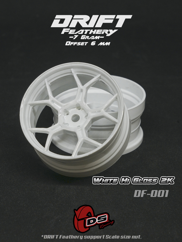 DS Racing 5Y Spoke Drift Feathery Wheel / White Hi Gloss 2K / +6mm offset (2pcs)