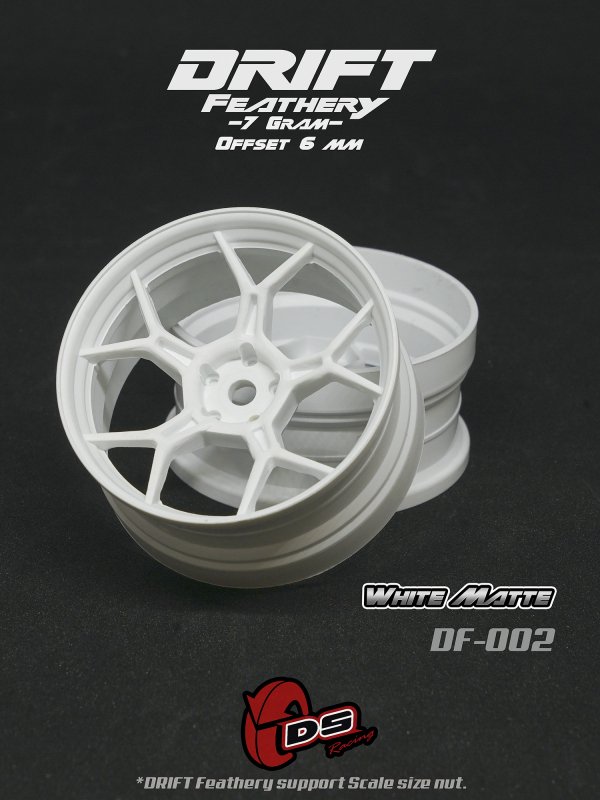 DS Racing 5Y Spoke Drift Feathery Wheel / White Matte / +6mm offset (2pcs)