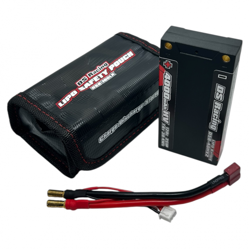 DS Racing Combo Set LiPo HV Shorty 4000mAh 7.6V 120C + Lipo Safety Pouch