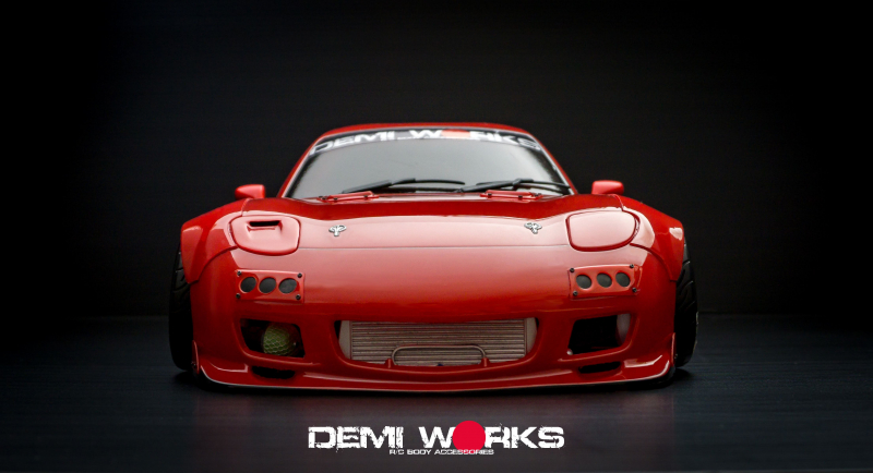 Demi Works Mazda RX-7 Wide Body Set (Lexan). For Tamiya Mazda RX-7 (51270)