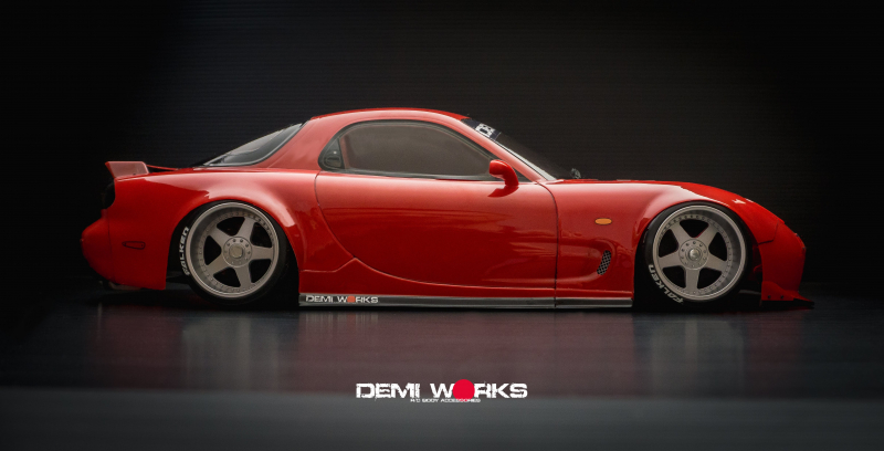 Demi Works Mazda RX-7 Wide Body Set (Lexan). For Tamiya Mazda RX-7 (51270)