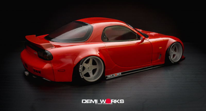 Demi Works Mazda RX-7 Wide Body Set (Lexan). For Tamiya Mazda RX-7 (51270)